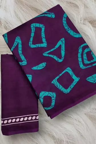 Batik style fancy hand block mulmul cotton sarees