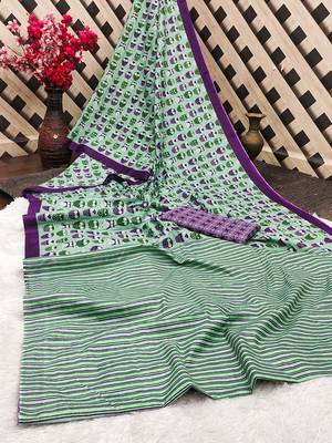 Jaipur hand block ikkat print sarees 5