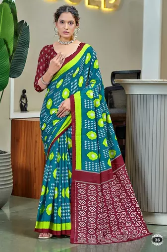 Pure cotton bandhani and ajrak block print sarees
