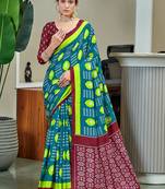 Pure cotton bandhani and ajrak block print sarees