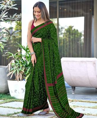 Ajrakh fancy hand block mulmul cotton sarees 1