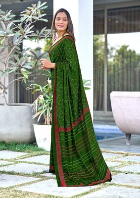 Ajrakh fancy hand block mulmul cotton sarees 3