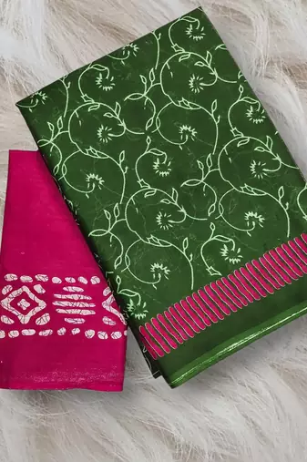 Ajrakh fancy hand block mulmul cotton sarees