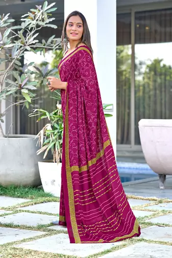 Ajrakh fancy hand block mulmul cotton sarees