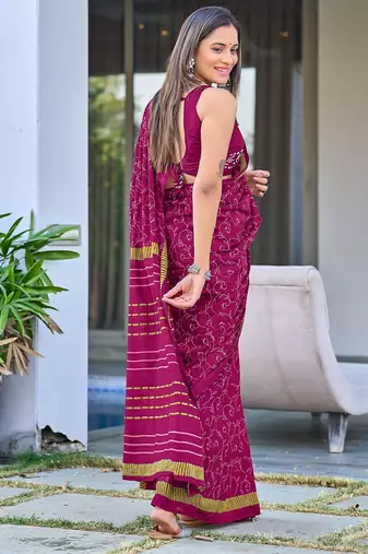 Ajrakh fancy hand block mulmul cotton sarees