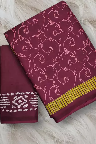 Ajrakh fancy hand block mulmul cotton sarees