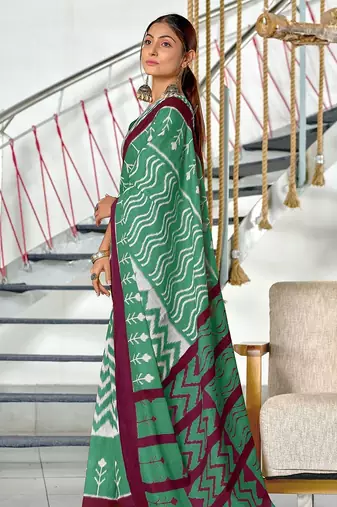 Hand block print mulmul cotton sarees