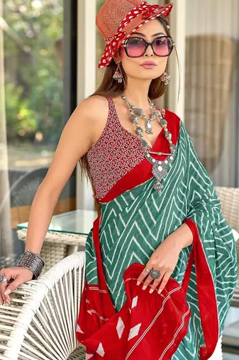Bagru block print mulmul cotton sarees