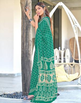 Bagru block print mulmul cotton sarees 3