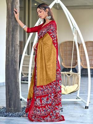 Hand batik print mulmul cotton sarees 3