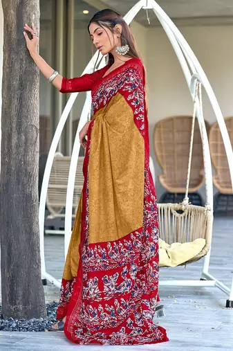 Hand batik print mulmul cotton sarees