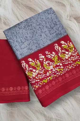 Hand batik print mulmul cotton sarees