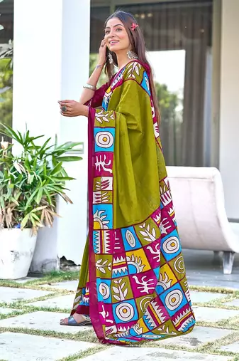Bagru block print  mulmul cotton sarees