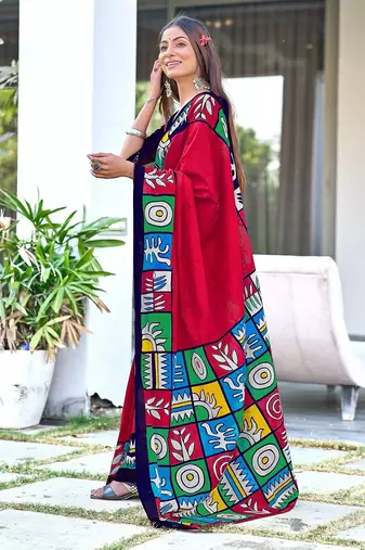 Bagru block print  mulmul cotton sarees