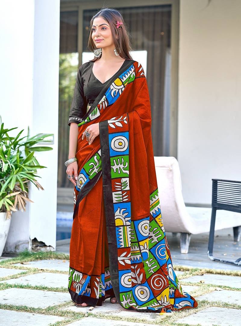 Bagru block print  mulmul cotton sarees