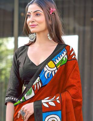 Bagru block print  mulmul cotton sarees 2