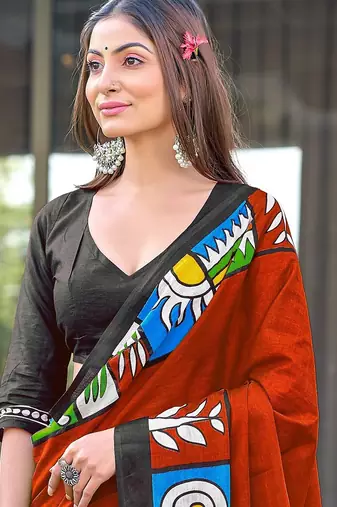 Bagru block print  mulmul cotton sarees