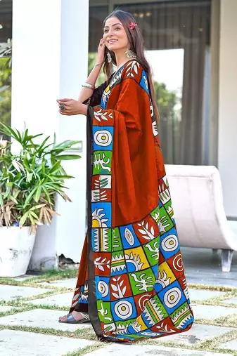 Bagru block print  mulmul cotton sarees