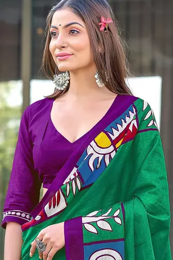 Bagru block print  mulmul cotton sarees