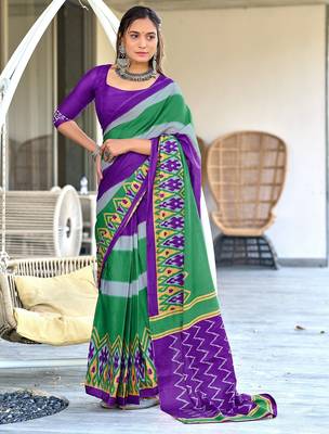 Pure mulmul cotton hand block print sarees 1