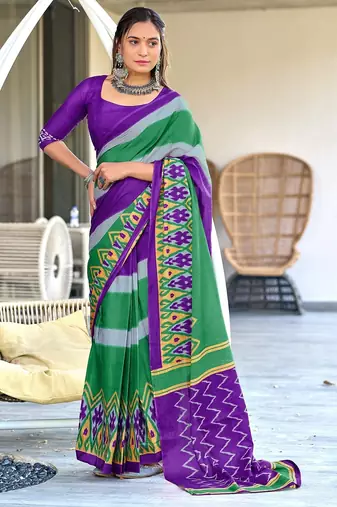 Pure mulmul cotton hand block print sarees