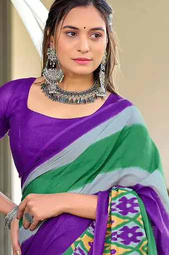 Pure mulmul cotton hand block print sarees