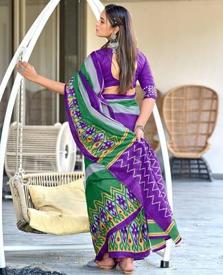 Pure mulmul cotton hand block print sarees 4