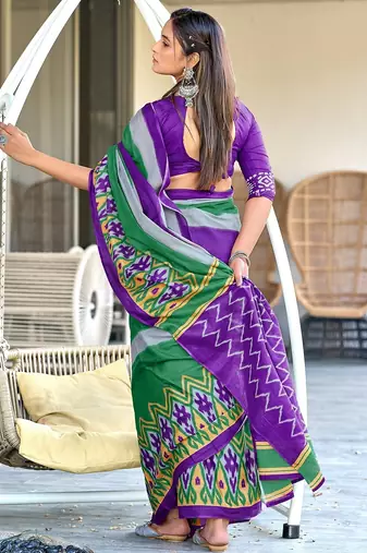 Pure mulmul cotton hand block print sarees