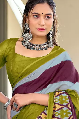Pure mulmul cotton hand block print sarees