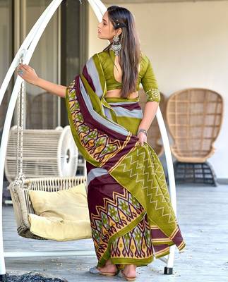 Pure mulmul cotton hand block print sarees 4
