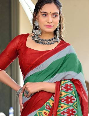 Pure mulmul cotton hand block print sarees 2