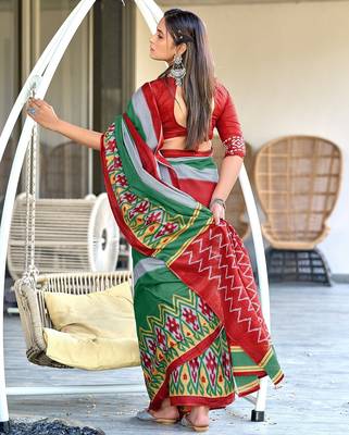 Pure mulmul cotton hand block print sarees 4