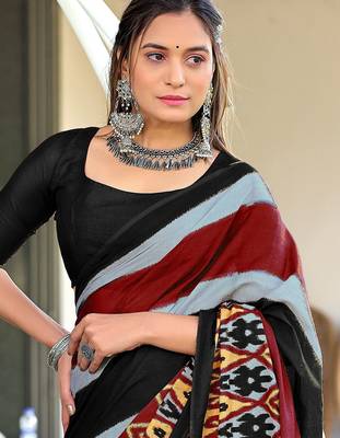 Pure mulmul cotton hand block print sarees 2