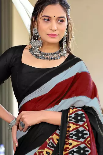 Pure mulmul cotton hand block print sarees
