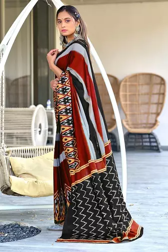 Pure mulmul cotton hand block print sarees