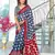 Hand block printed cotton mul saree with blouse