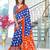 Hand block printed cotton mul saree with blouse