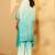 Aqua blue ombre embroidered kurta set
