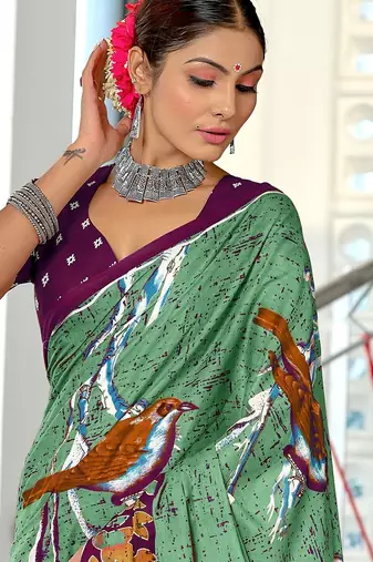 Pure mulmul cotton hand block print sarees