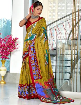 Pure mulmul cotton hand block print sarees 1