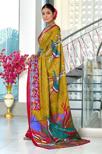 Pure mulmul cotton hand block print sarees