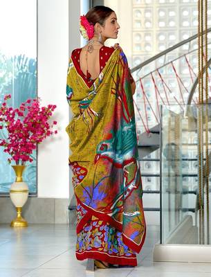 Pure mulmul cotton hand block print sarees 4