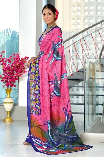 Pure mulmul cotton hand block print sarees