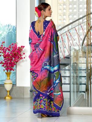 Pure mulmul cotton hand block print sarees 4