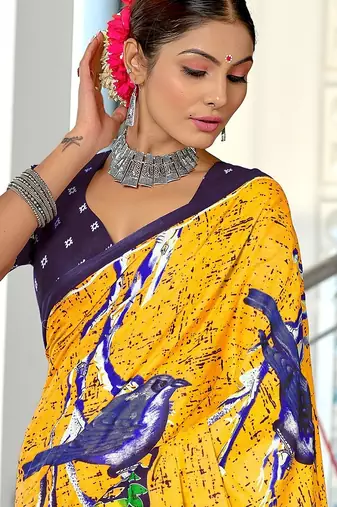 Pure mulmul cotton hand block print sarees