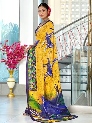 Pure mulmul cotton hand block print sarees 3