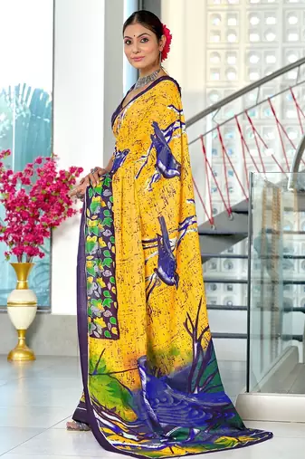 Pure mulmul cotton hand block print sarees