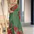 Hand block printed cotton mul saree with blouse
