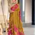 Hand block printed cotton mul saree with blouse