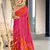Hand block printed cotton mul saree with blouse